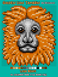 Golden Lion Tamarin - Perler Bead Design