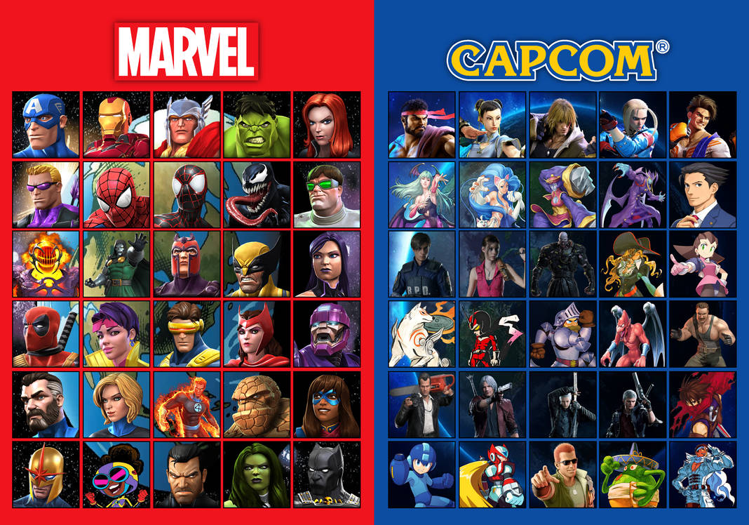 Capcom Vs Marvel Roster Screen My Marvel Vs. Capcom Roster Meme by TheMultiverse101 on DeviantArt