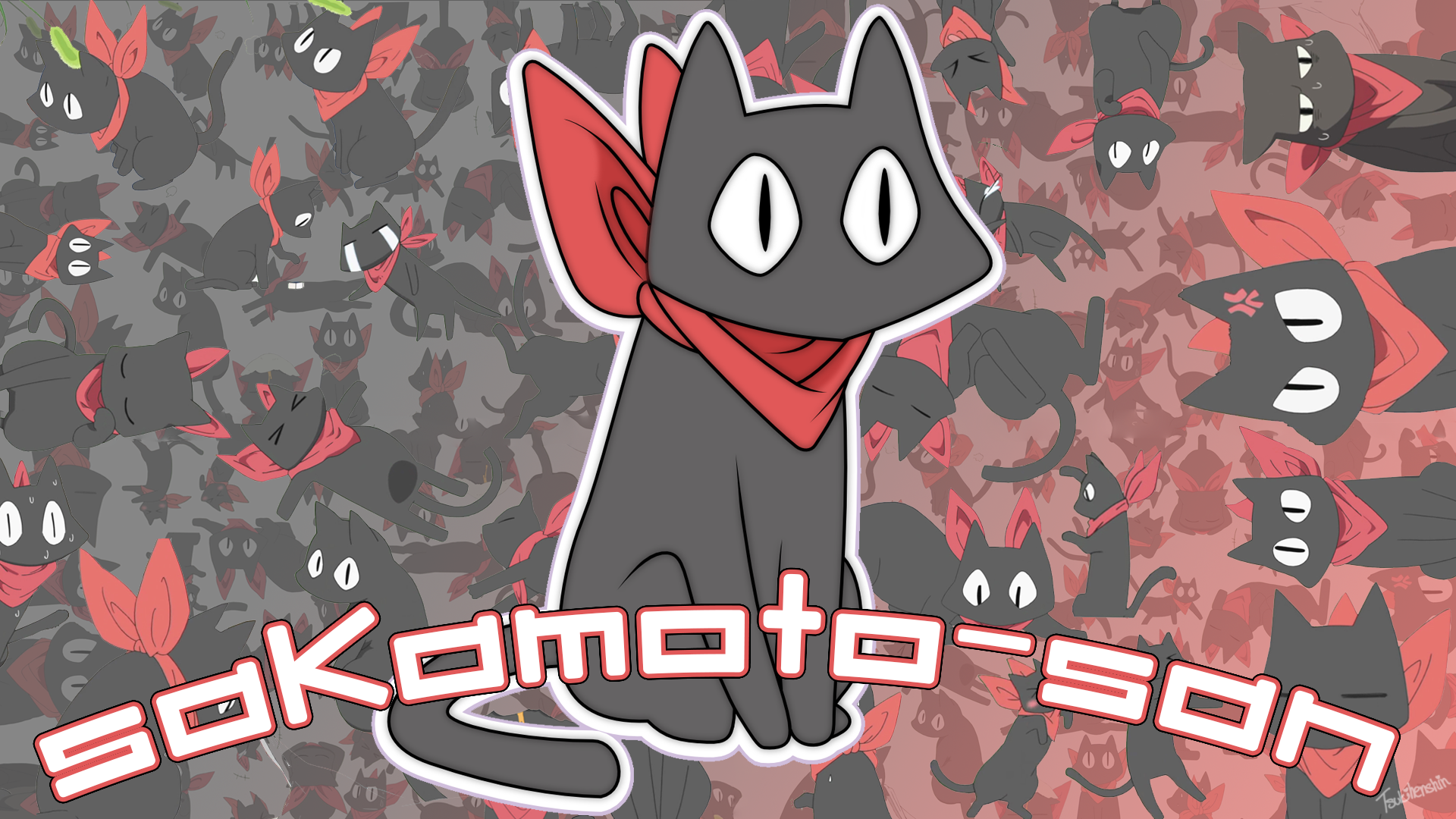 animal cat fish nichijou sakamoto (nichijou)   -   Anime Wallpapers