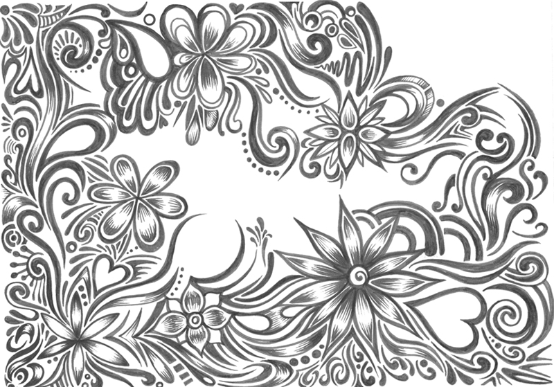 Grey floral Pattern2