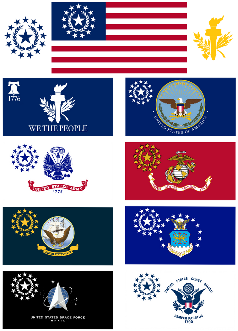 America Deviantart Flags Flags of the new U.S. Armed Forces by temporarycontac on DeviantArt