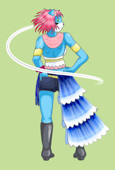 Hikari cosplaying as X-2 Yuna