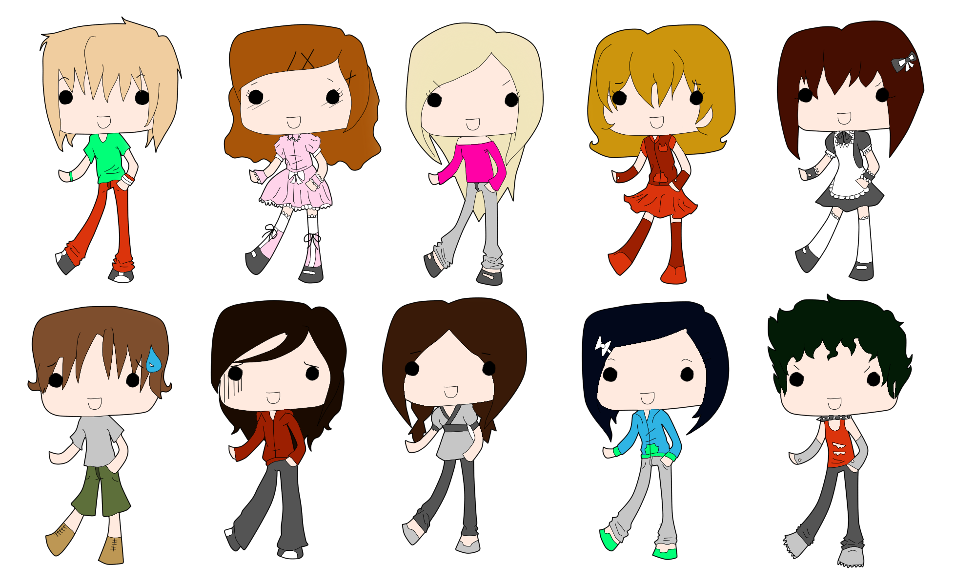 Chibi Everyone WIP by eskimo-JAY on DeviantArt