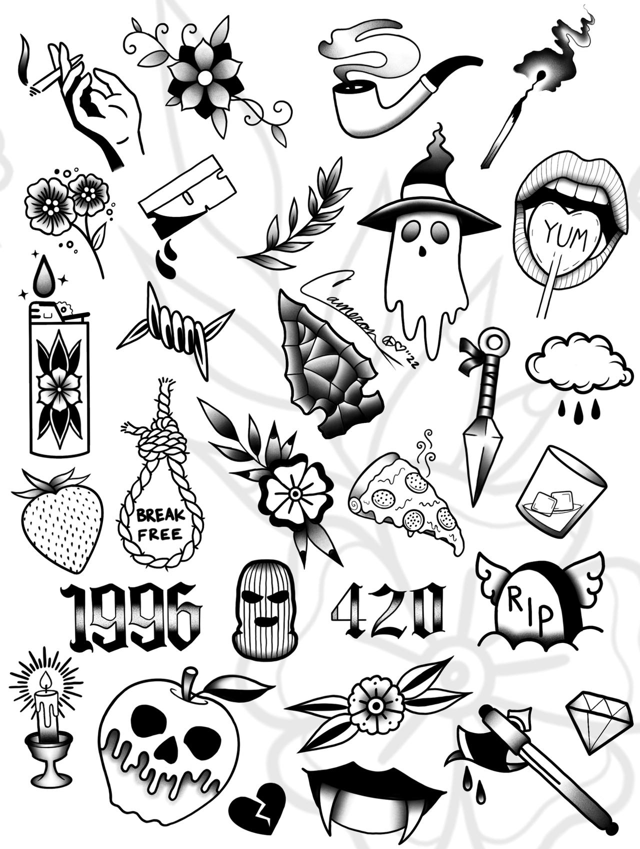 Blackwork Flash Tattoo Collection by CamDenbyDesigns on DeviantArt