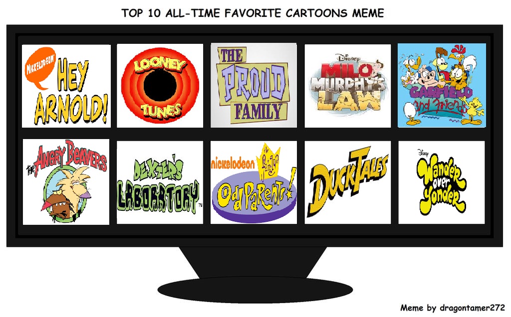 My Top 10 All-Time Favorite Cartoons Meme by Orange-Ratchet on DeviantArt
