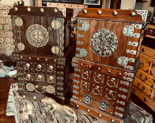 Twin Tansu / Bandaji Merchants Jewelry Chests