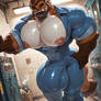 Muscular Furry Mechanic in Workshop