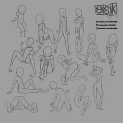 Slender girl sketches