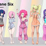 Mane Six (sleepwear, human skintone)