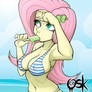 Fluttershy. Refreshment at the beach