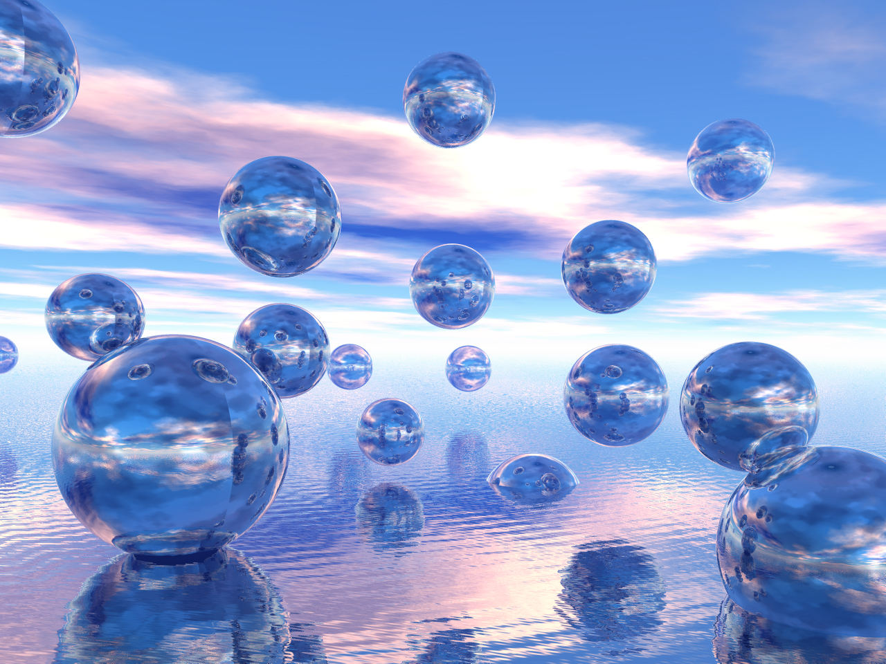 Bubbles on water