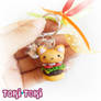 Neko Burger Polymer Clay Keychain