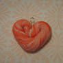 Red Swirly Heart Charm