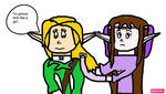 Dawn brushing Link's hair (Ocarina of Time) by cameron33268110