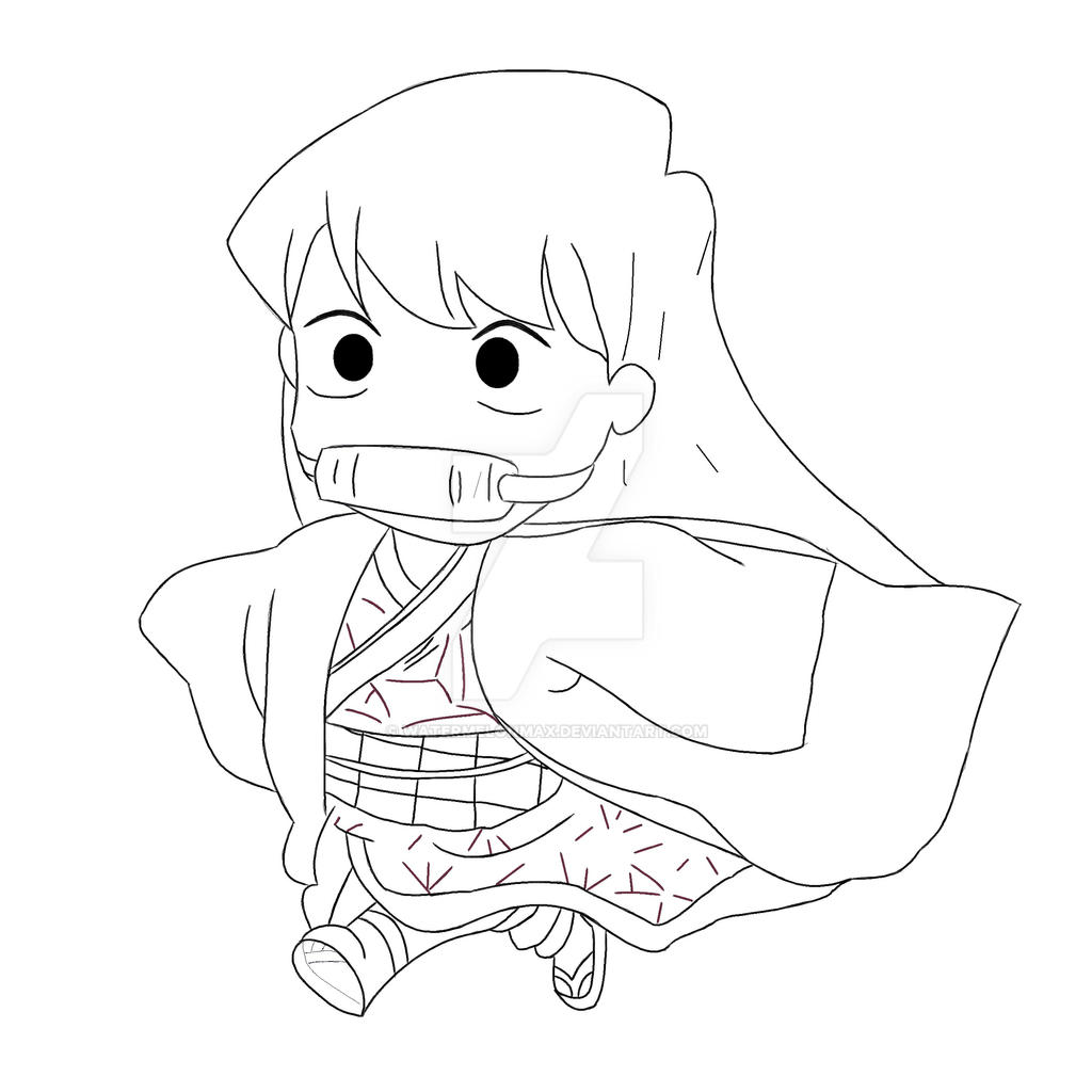 Nezuko x Komi - san (Uncolored) by WatermelonMax on DeviantArt