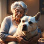 Grandma with dog cute animal sweet pet (108)