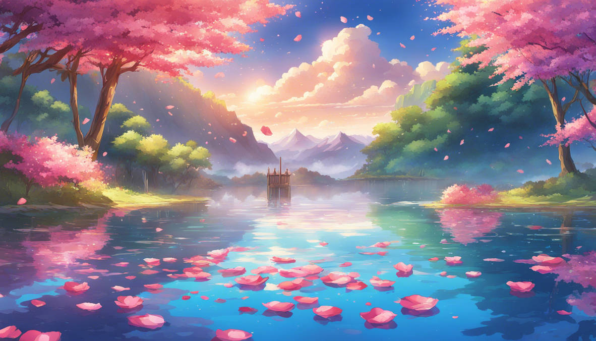 Gorgeous Rose Petals In Lake