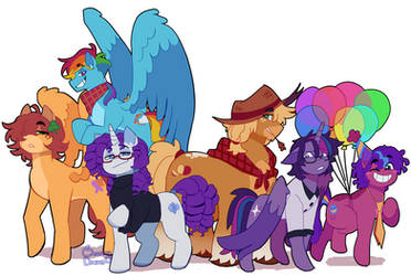 Mane 6 genderbend redesigns