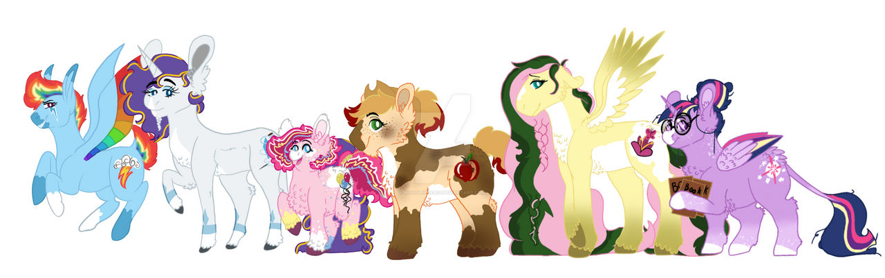 Mane six redesign by NOODLEFACE12 on DeviantArt