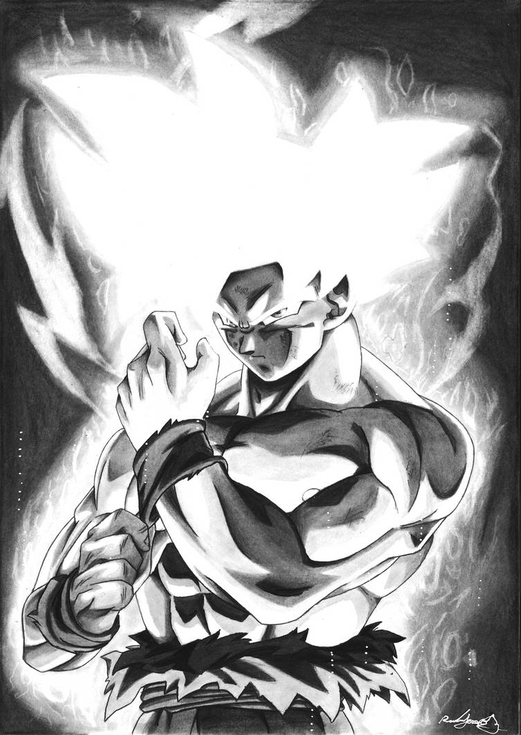 Goku Ultra Instinct Drawing By Rjesteves On Deviantart