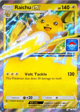 Pokemon Card - Raichu ex Promo - TCGP