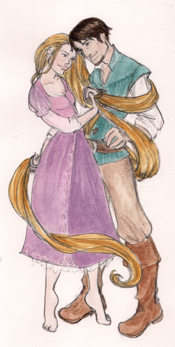 Rapunzel and Flynn - color