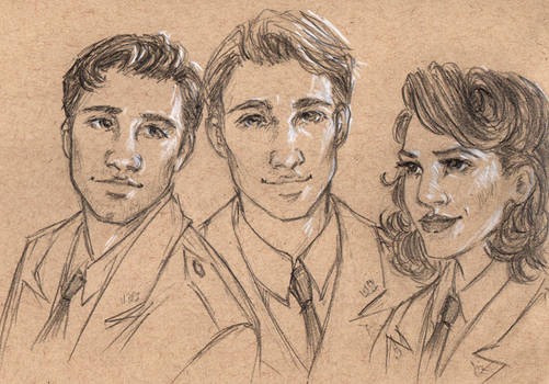 Sergeant Barnes,Captain Rogers, Agent Carter