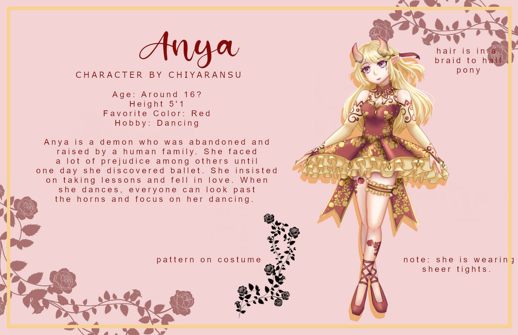 Anya Notes Anya Reference Sheet by chiyaransu on DeviantArt