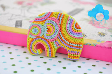 Colorful Elephant Brooch