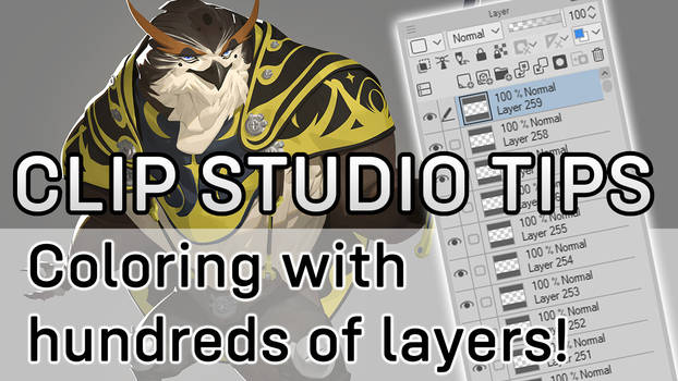Clip Studio tips - Coloring with 100s of layers