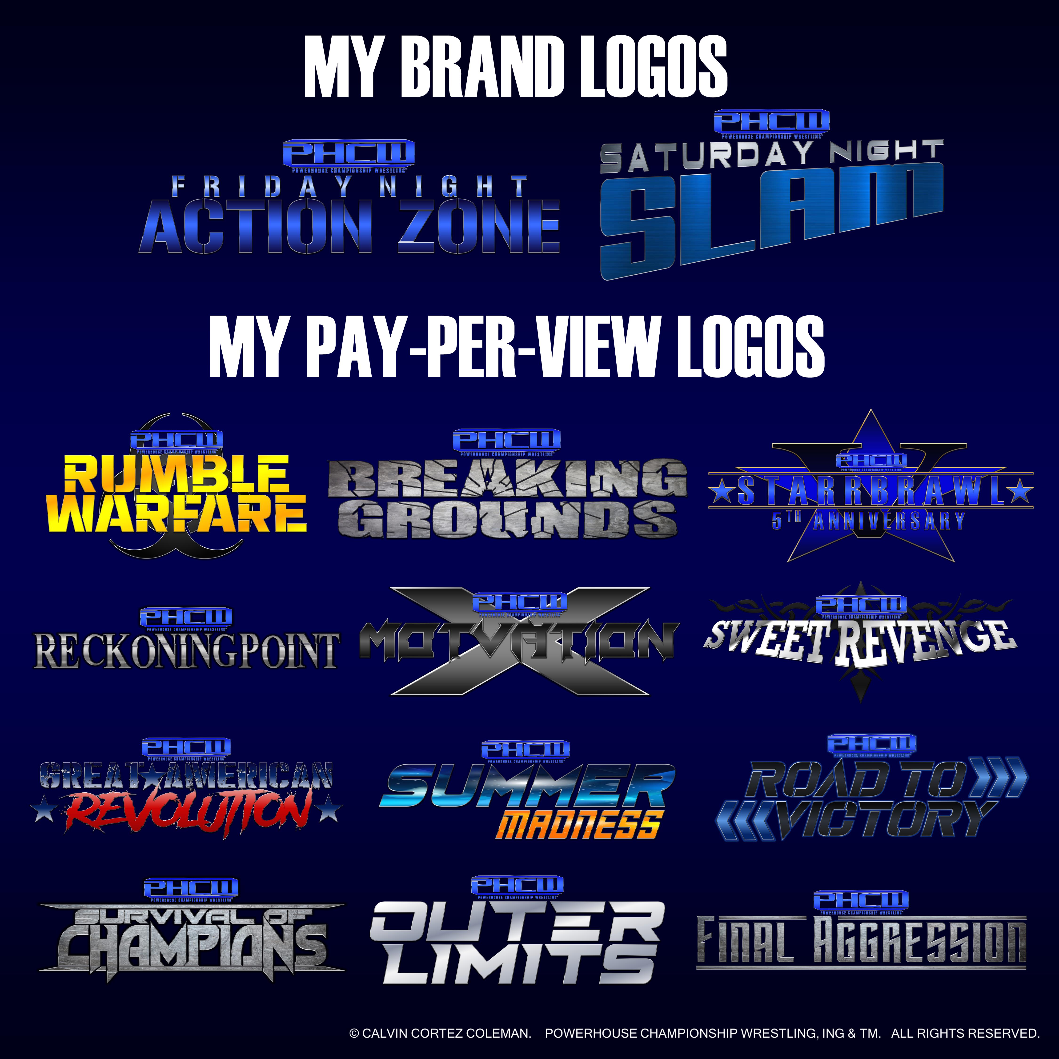 PHCW Wrestling Brand and Pay-Per-View Logos.