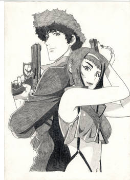 My drawing of Spike and Faye from cowboy bebop