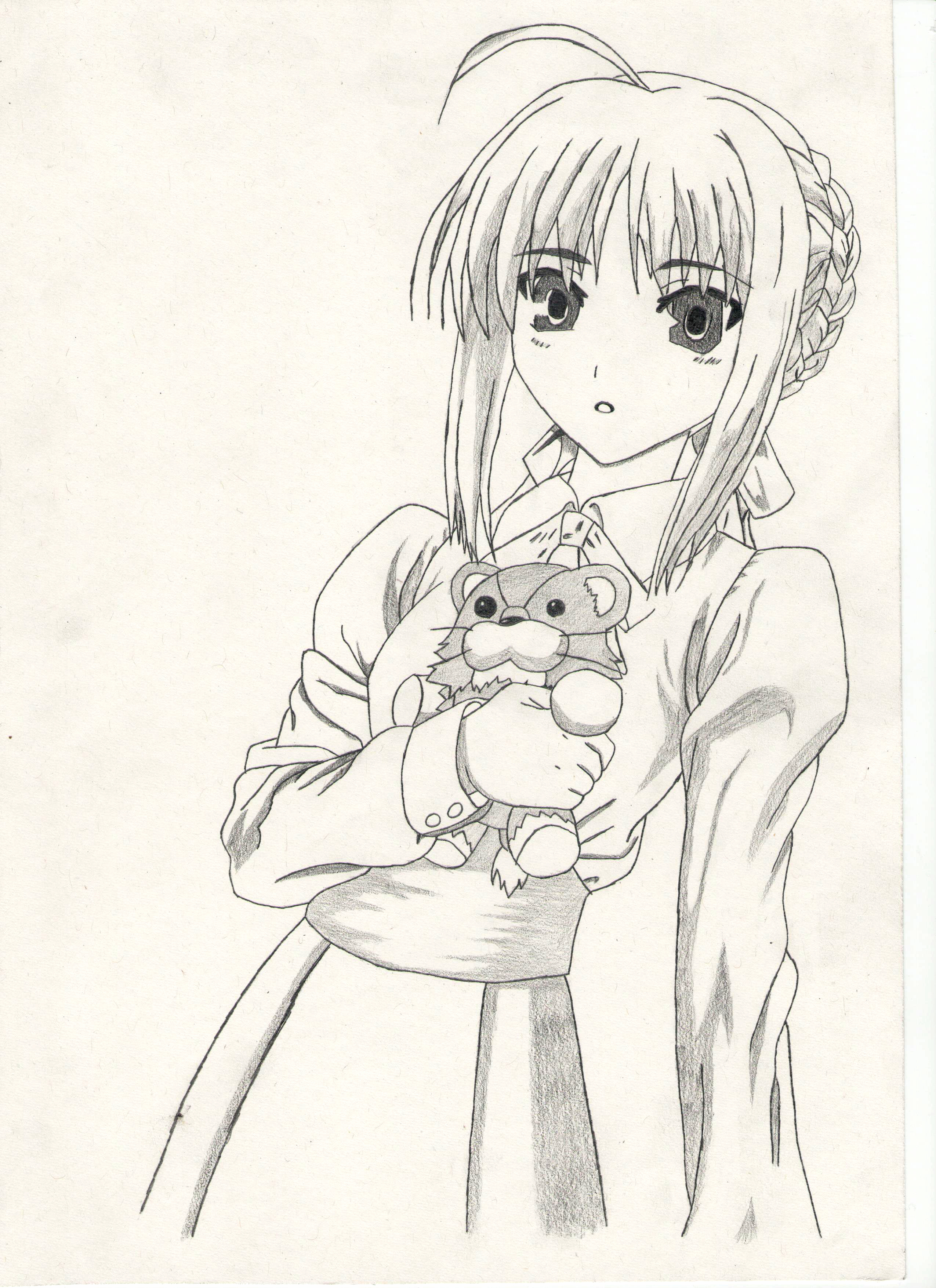 My drawing of saber from fate stay night