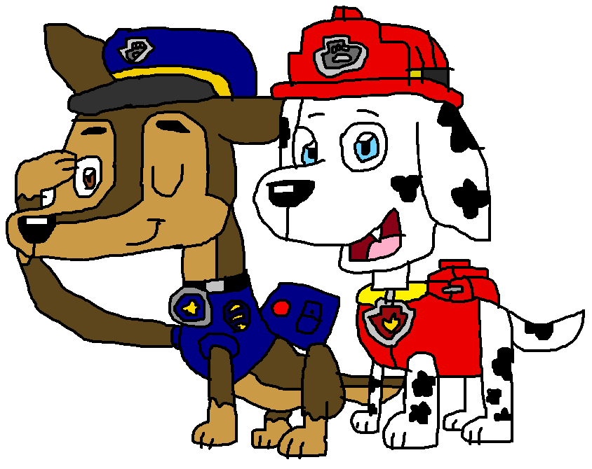 Paw Patrol - Chase and Marshall Vector #1 by BradfordHuskies9066 on