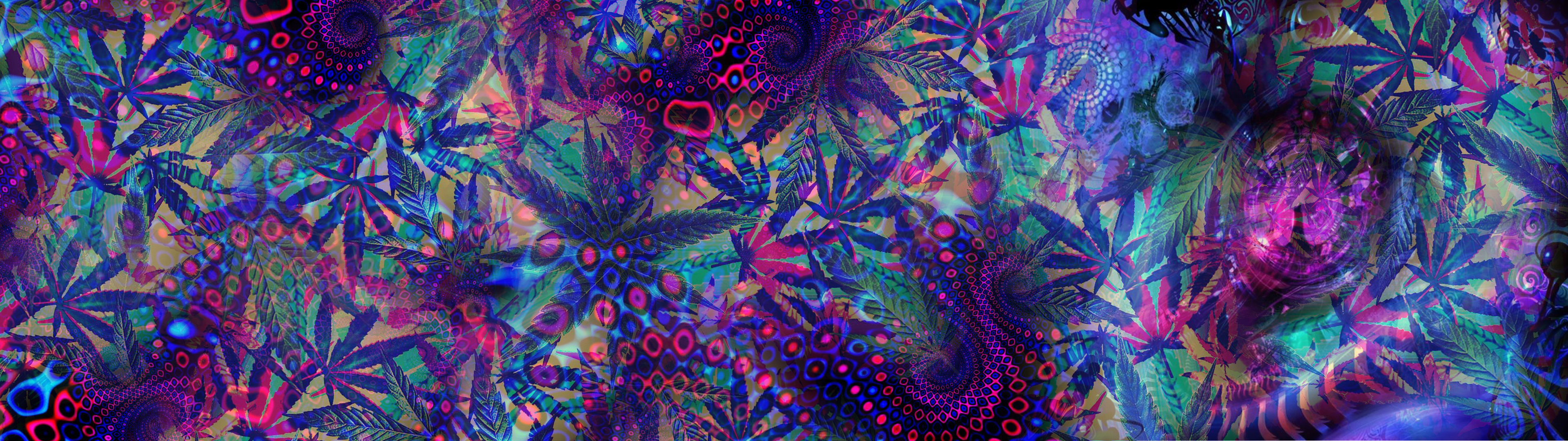 Trippy Cannabis Dual Screen Wallpaper HD by Shiro-420 on DeviantArt