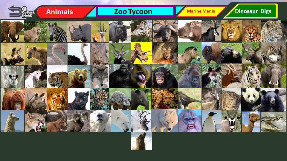 Zoo Tycoon Animal Selection Screen by ExoticMaster83 on DeviantArt