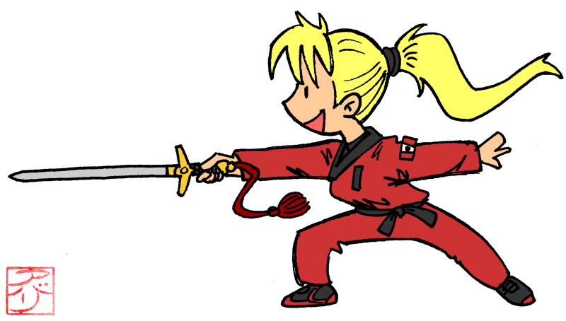 Chibi Kung Fu Swordswoman