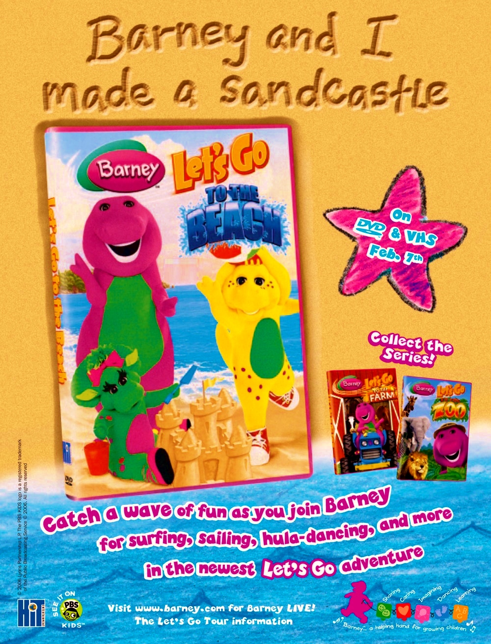 Barney Let's Go To The Beach Dvd Barney Let's Go Dvd Empire
