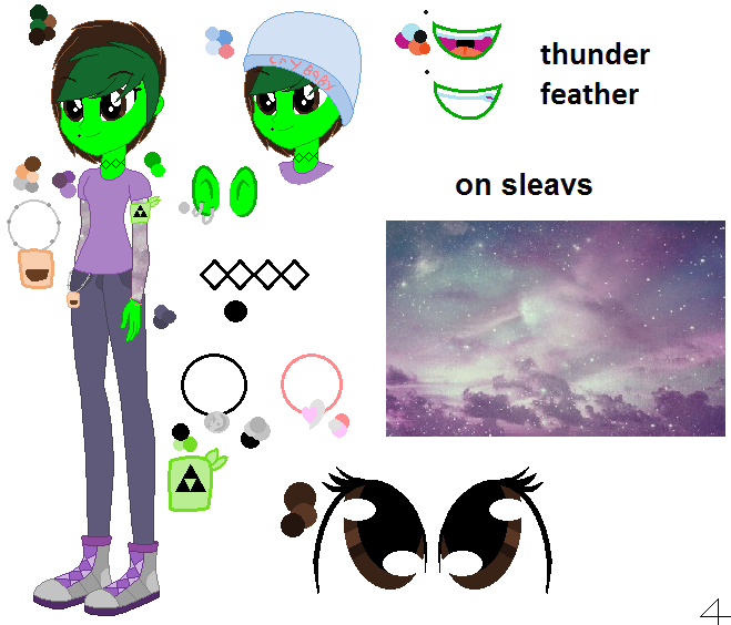 Equestria Girls thunder feather ref sheet