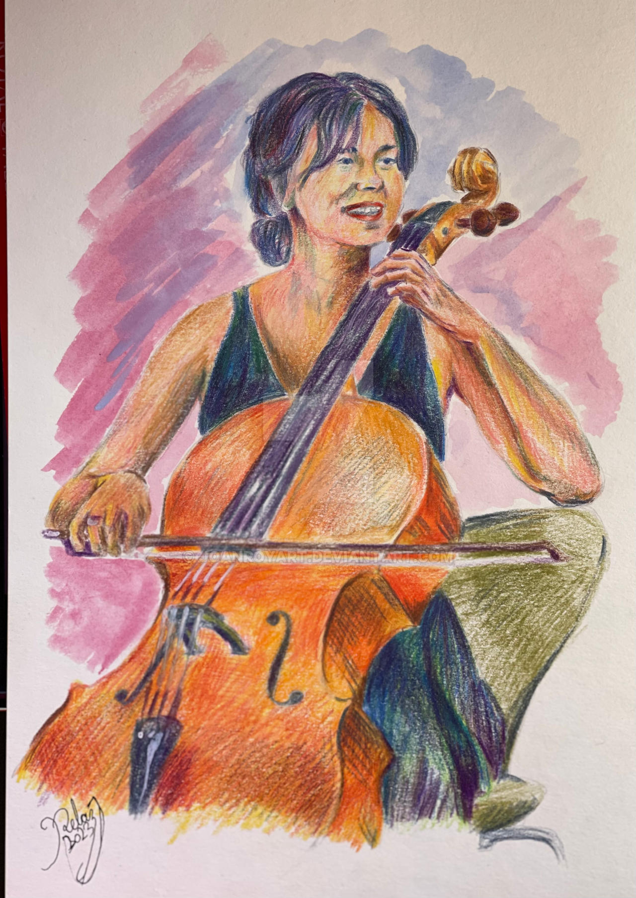 Enchanting Melodies: A Portrait of a Girl Playing by joanroyart on Enchanting Melodies: A Portrait of a Girl Playing by joanroyart on