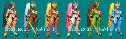 Fighting game style characters animated GIF