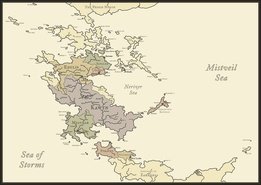 Map: The Continent of Kawyn by TheElderGreen on DeviantArt