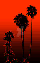 Red Fade Palm Trees