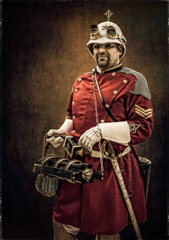 Portrait of MG Corps Sergeant with Gatling
