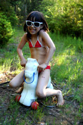 Victoria ride a little horse