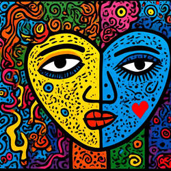 Thought and heart Style image Illustration art