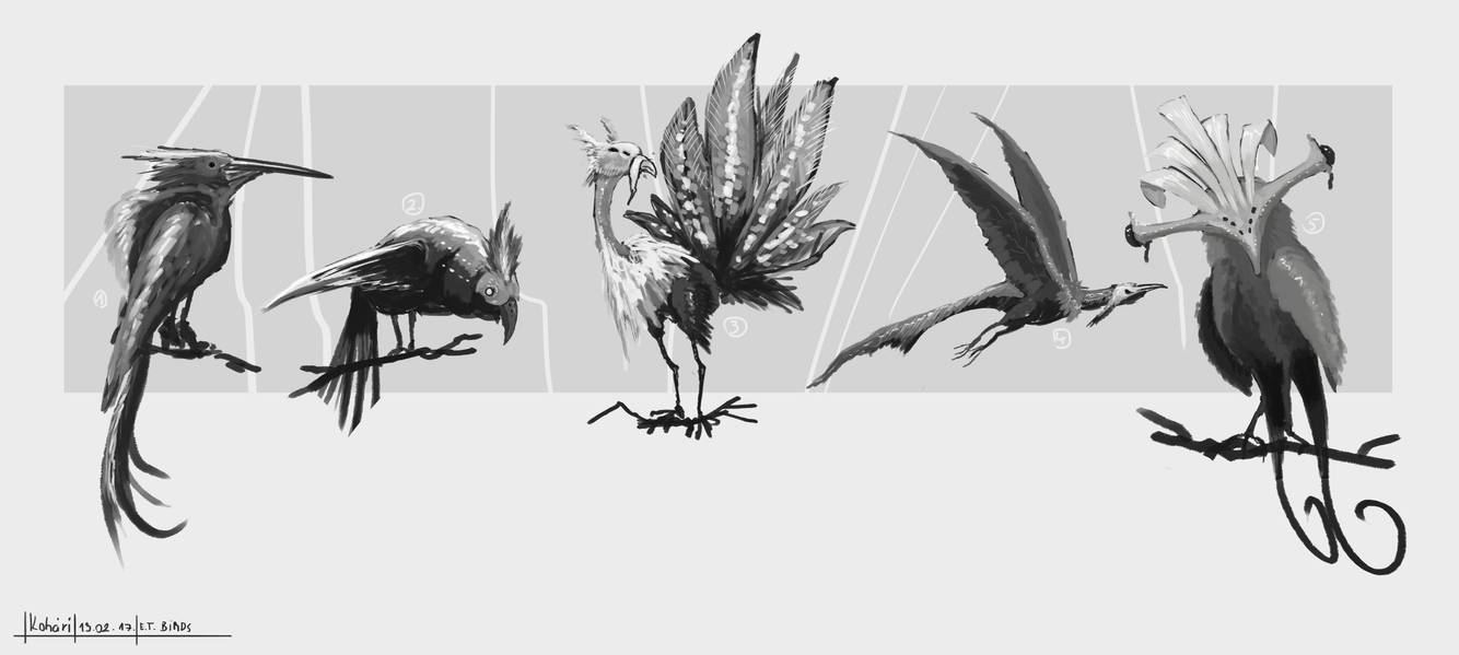Alien birds by porojj on DeviantArt