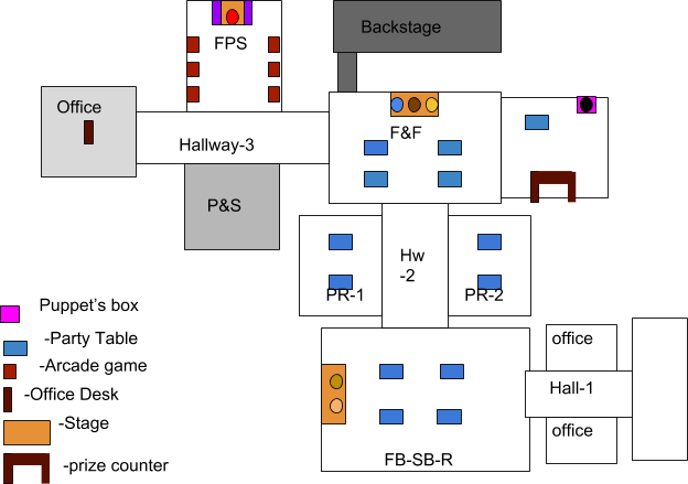 FNAF 1 map  Fnaf, Wanted template, Five nights at freddy's