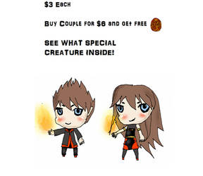 ADOPTABLE Fire Couple chibi w/ free creature OPEN!