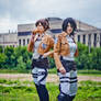 Shingeki  Mikasa And Sasha By Poduwka 2